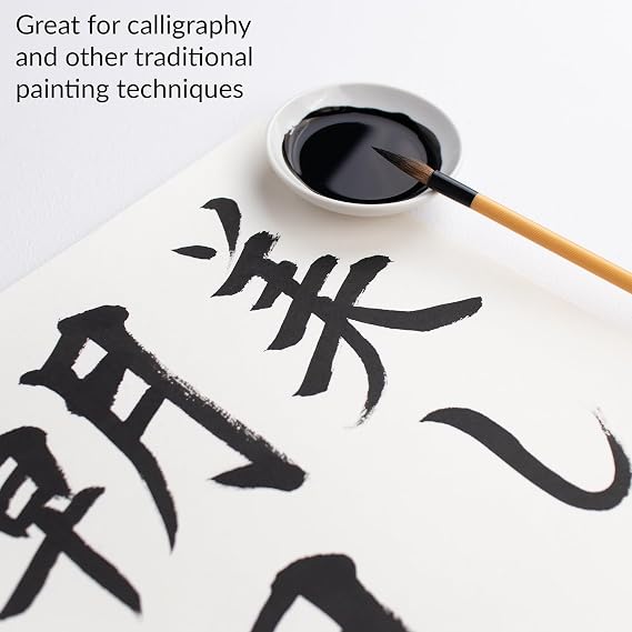 Yasutomo Bokuju Liquid Ink - 6oz Sumi Ink for Calligraphy and Artwork - Black Drawing Ink for use with Japanese Ink Brushes and Dip Pens