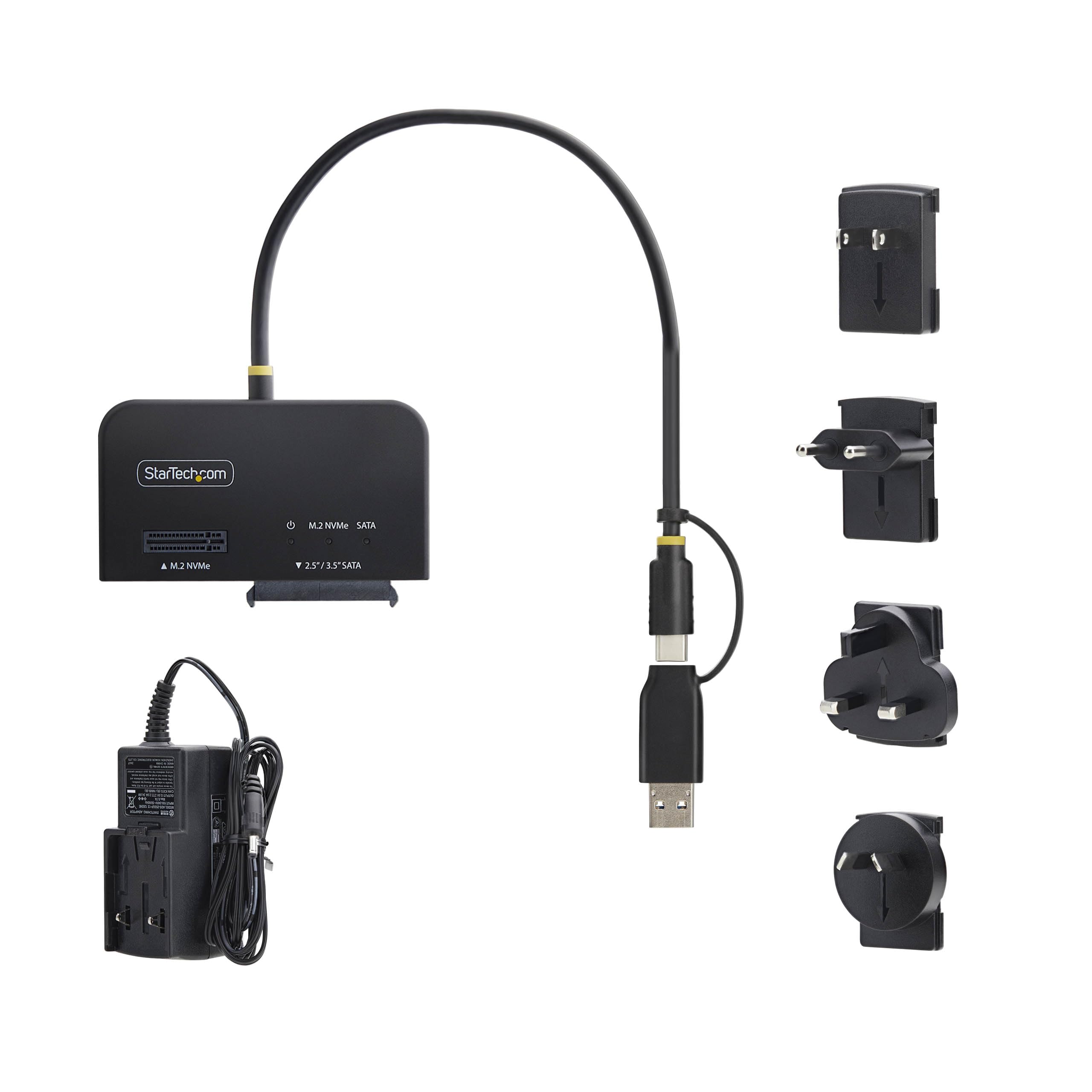 StarTech USB-C/USB-A na M.2 NVMe & adapter SATA 2,5in/3,5 in 10 Gb/s, beznarzędziowy, zewnętrzny dysk SSD, B+M/M Key