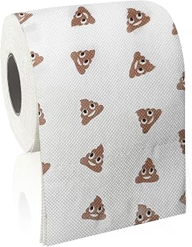 Poop Happy Birthday Decorations Gifts for Women Men Her Him, 3 Ply 150 Sheets Novelty Prank Toilet Paper Roll Tissue Papers, Custom Bathroom Decor Party Supplies Favor for Guest Friends Present