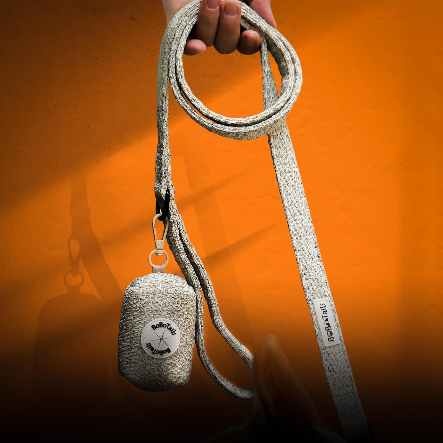 Chunky Knit Dog Poop Bag Holder for Leash, Stylish Waste Bag Dispenser with Secure Clip, Durable Lightweight Dog Walking Accessory, Portable Poop Bag Carrier Fits Standard Rolls image 3