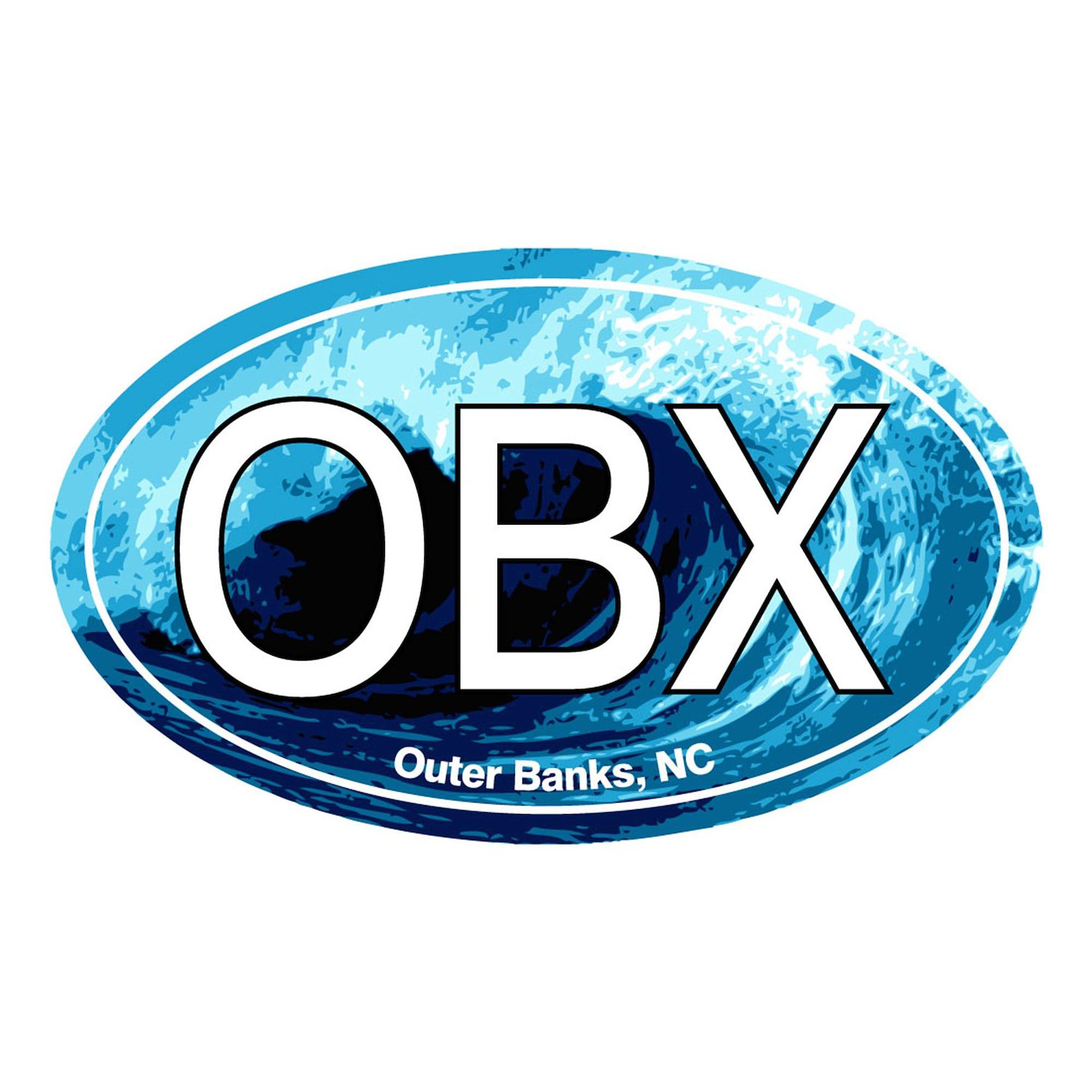 CafePress OBX Outer Banks NC Wave Oval Oval Sticker Car Bumper Sticker