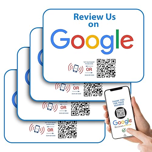 Google Review Tap Cards - Four (4) Pack - QR