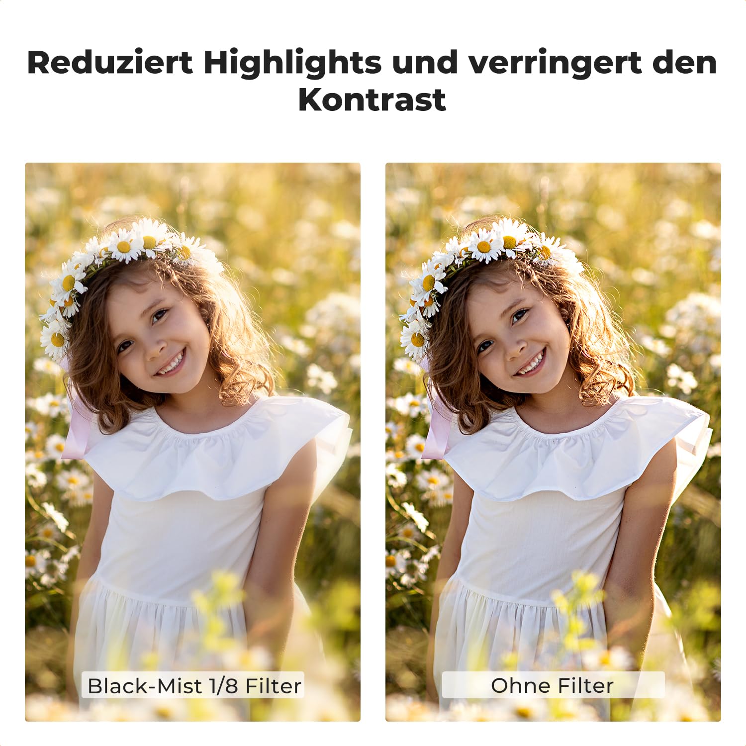 K&F CONCEPT Black-Mist 1/8 Filter 82mm aus Optischem Glas Mit 24-lagiger Nano-Beschichtung für Videoaufnahmen/Portraitfotografie (Nano-Dazzle)