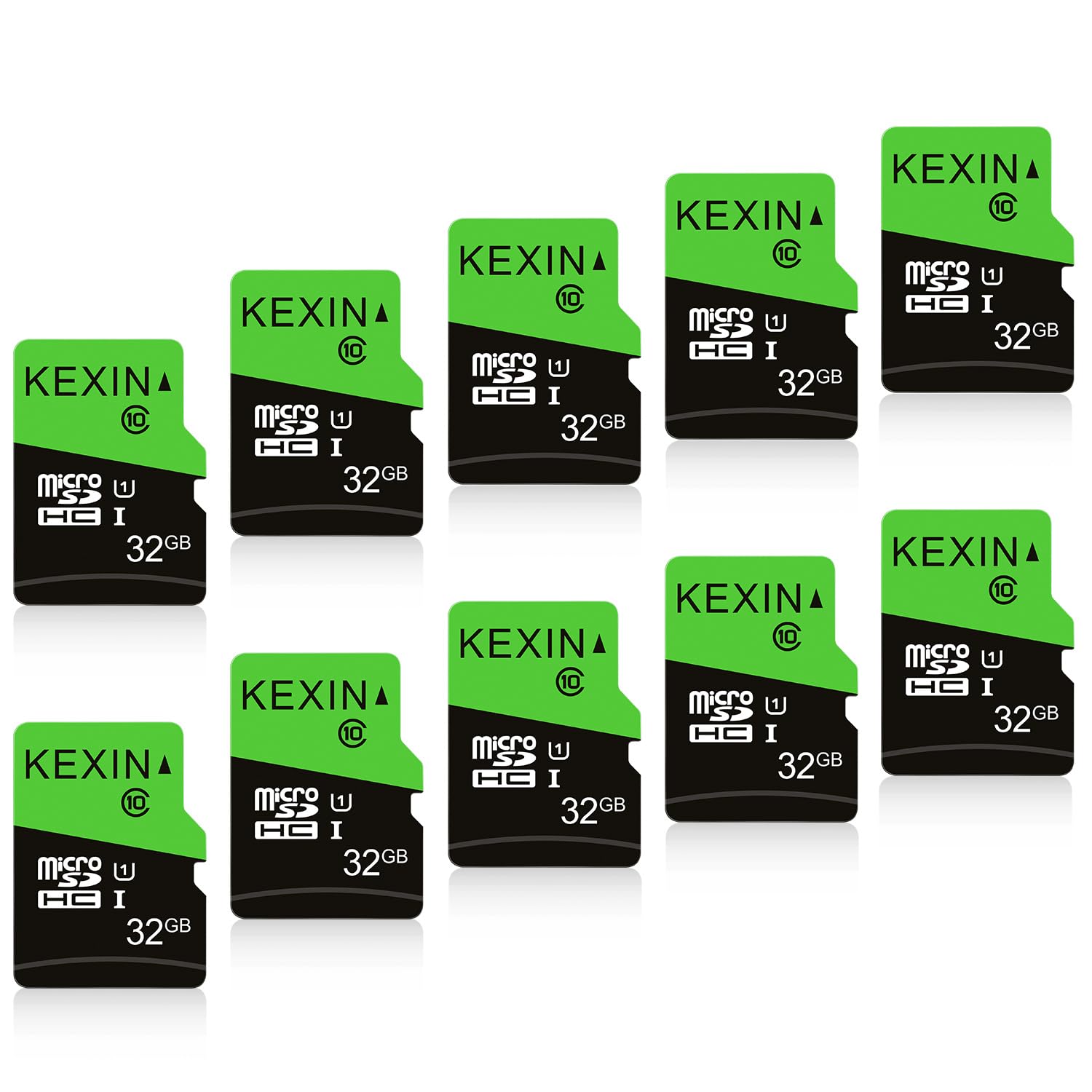 Schede Micro SD 32GB KEXIN Micro SD 32 GB Micro Memoria MicroSD 32 Giga 10 Pezzi Scheda TF SD(C10 e U1) per Telefono, Videocamera, Switch, Gopro, Tablet, Alta Velocità di Lettura Fino a 85 MB/s