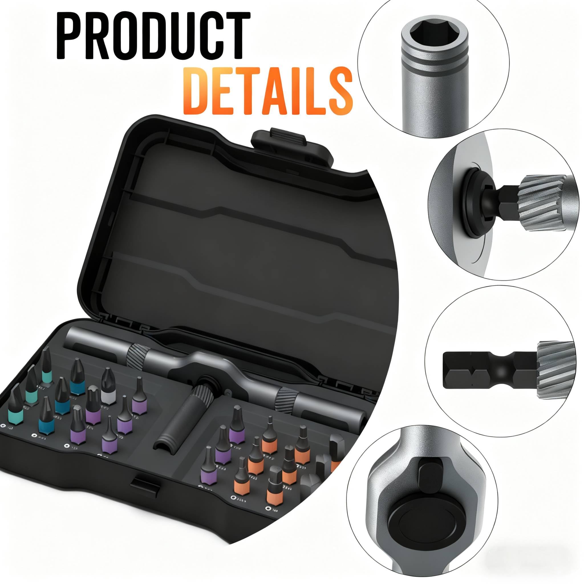 Set di cacciaviti magnetici 24 in 1, mini cacciavite di precisione, smontabile, auto-assemblaggio, kit di strumenti di precisione fai da te per mobili, computer, laptop, PC e biciclette