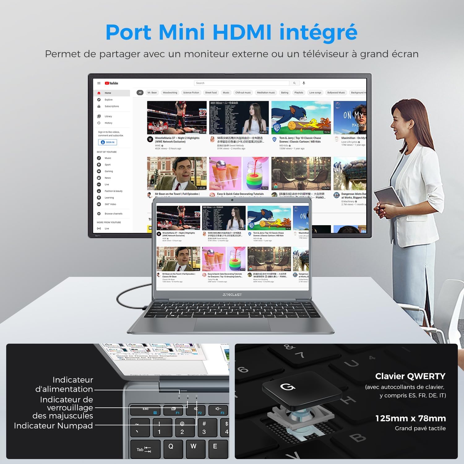 TECLAST PC Portatile 14.1 Pollici, 8GB RAM + 256GB SSD TF Expansion, F7Plus2 Notebook, Windows 11 Computer Portatile, IPS 1920x1080, Intel Celeron N4120 2.6GHz Processore, 2.4G/5G WiFi, Bluetooth4.2 TECLAST PC Portatile 14.1 Pollici, 8GB RAM + 256GB SSD TF Expansion, F7Plus2 Notebook, Windows 11 Computer Portatile, IPS 1920x1080, Intel Celeron N4120 2.6GHz Processore, 2.4G/5G WiFi, Bluetooth4.2