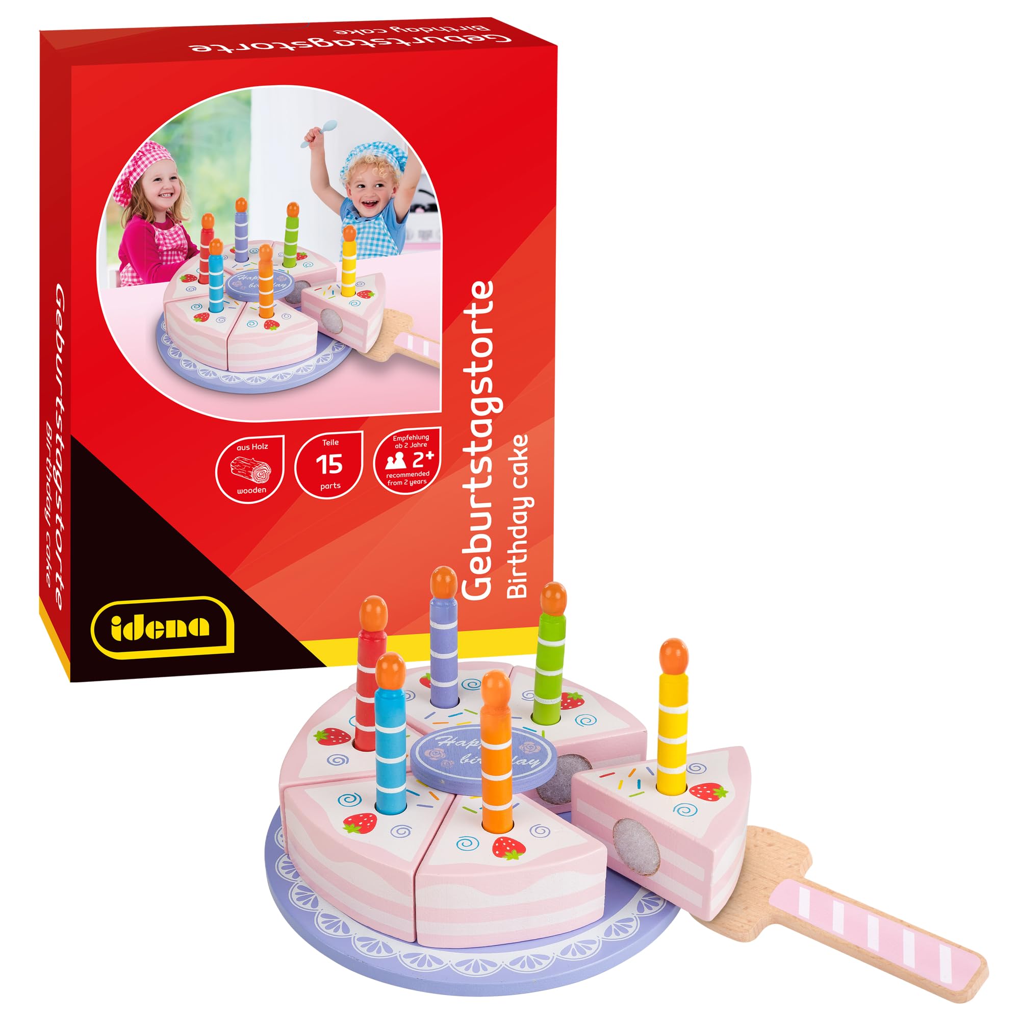 Décoration Gâteau 1er Anniversaire - Insert En Bois + Bougie Chiffre 1 - Kit Fête Bébé Simple Et élégant - 11