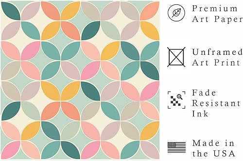 Miniatura 2 de Ethan Taylor Abstract Wall Art Prints Unframed Square Posters 'Retro 70s Hippie Pattern I' Retro Home Décor for Living Room, Bedroom, Office, 24 in