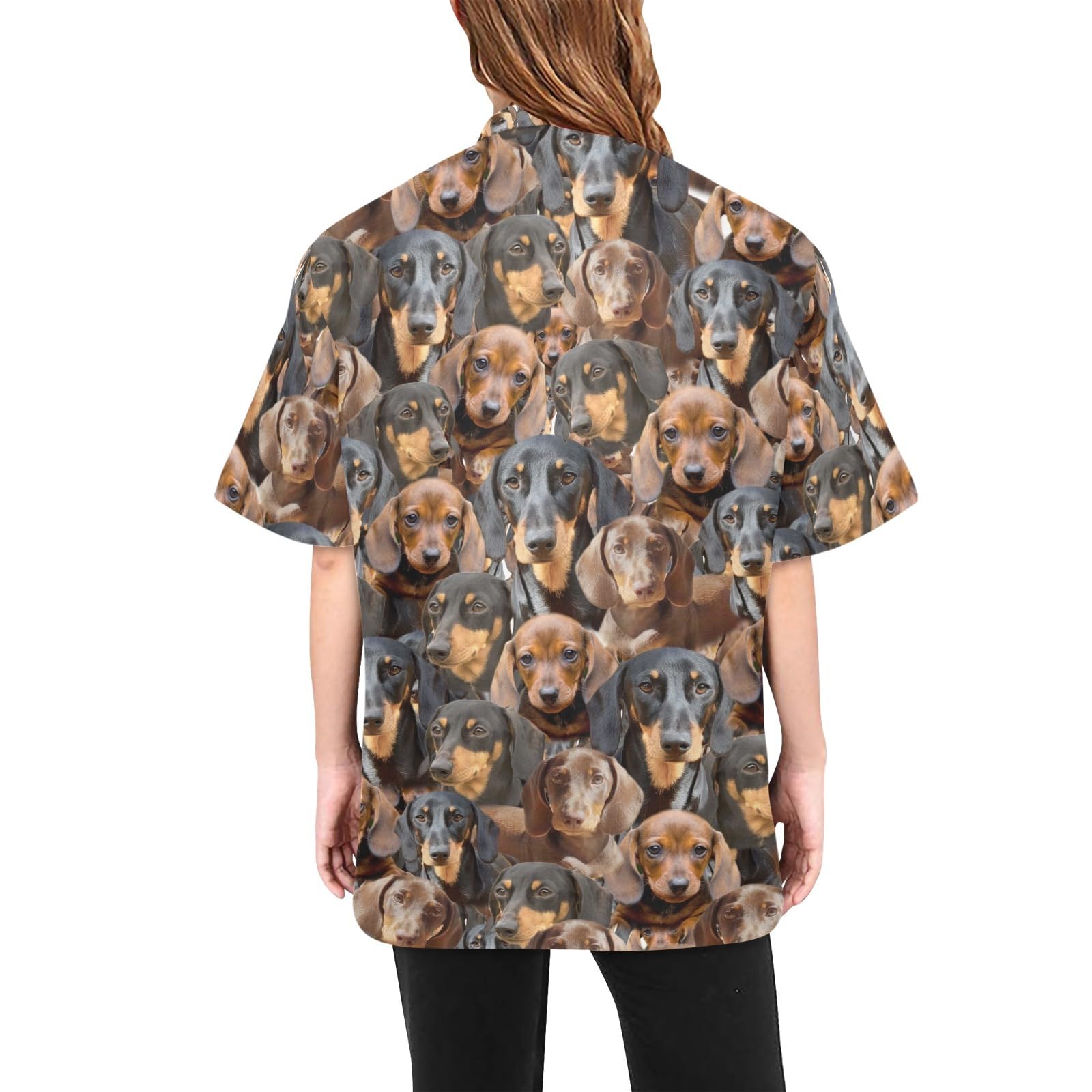 COWCUTE Dauchson Dog Print Pet Grooming Shirt, Pet Grooming Smocks Dog Grooming Jackets, Gifts for Dauchson Dog Lover