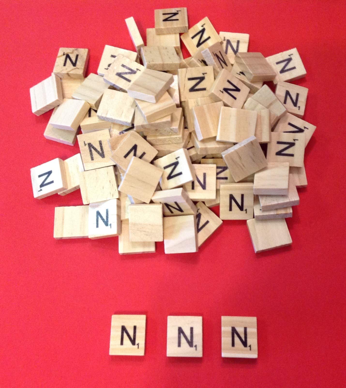 celloexpress Scrabble Tiles Same Letters, 18.1mm x 20mm x 5.2mm Wooden Tiles For Crafting and Scrapbooking, N Scrabble Tiles