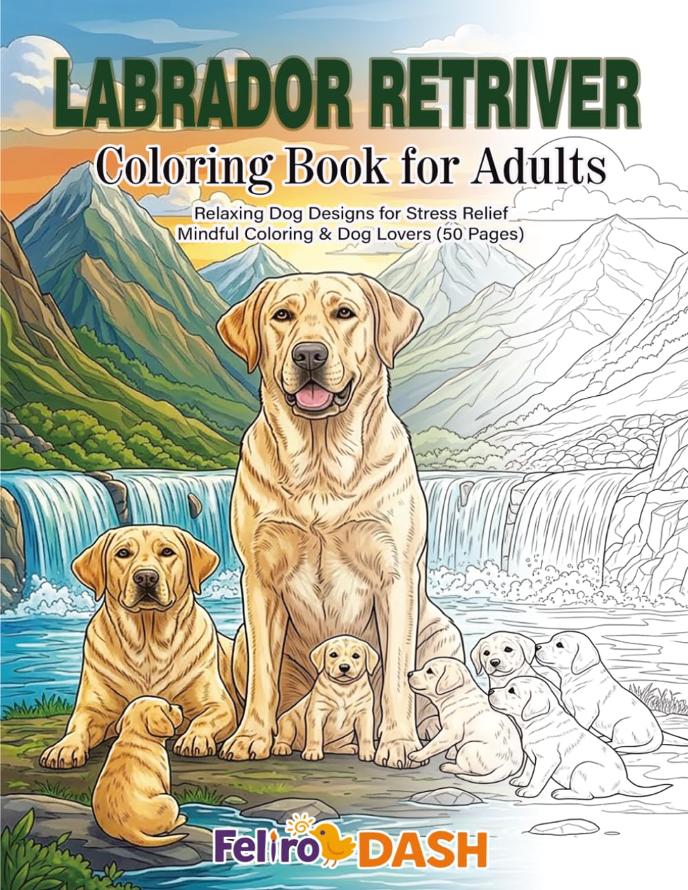 Labrador Retriever Coloring Book for Adults: Relaxing Dog Designs for Stress Relief, Mindful Coloring & Dog Lovers (50 Pages)