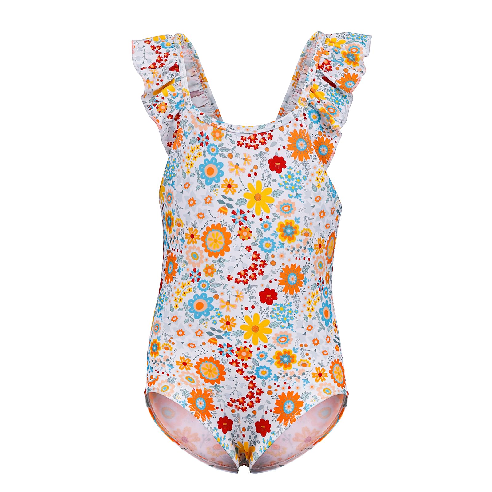 TIZAX Bañador Natación para Niñas Pequeños Traje de Baño Una Pieza Niñas Bañadores con Volantes de Secado Rápido Ropa de Playa Piscina para 2~10 años