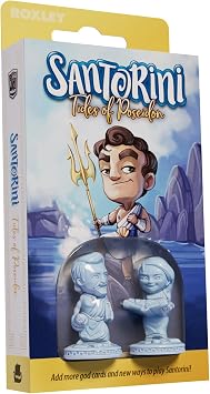 Roxley Games Santorini Tides of Poseidon - An Expansion Pack with New Gods Inspired by the Odyssey | Ages 8 | Play in 20 Minutes