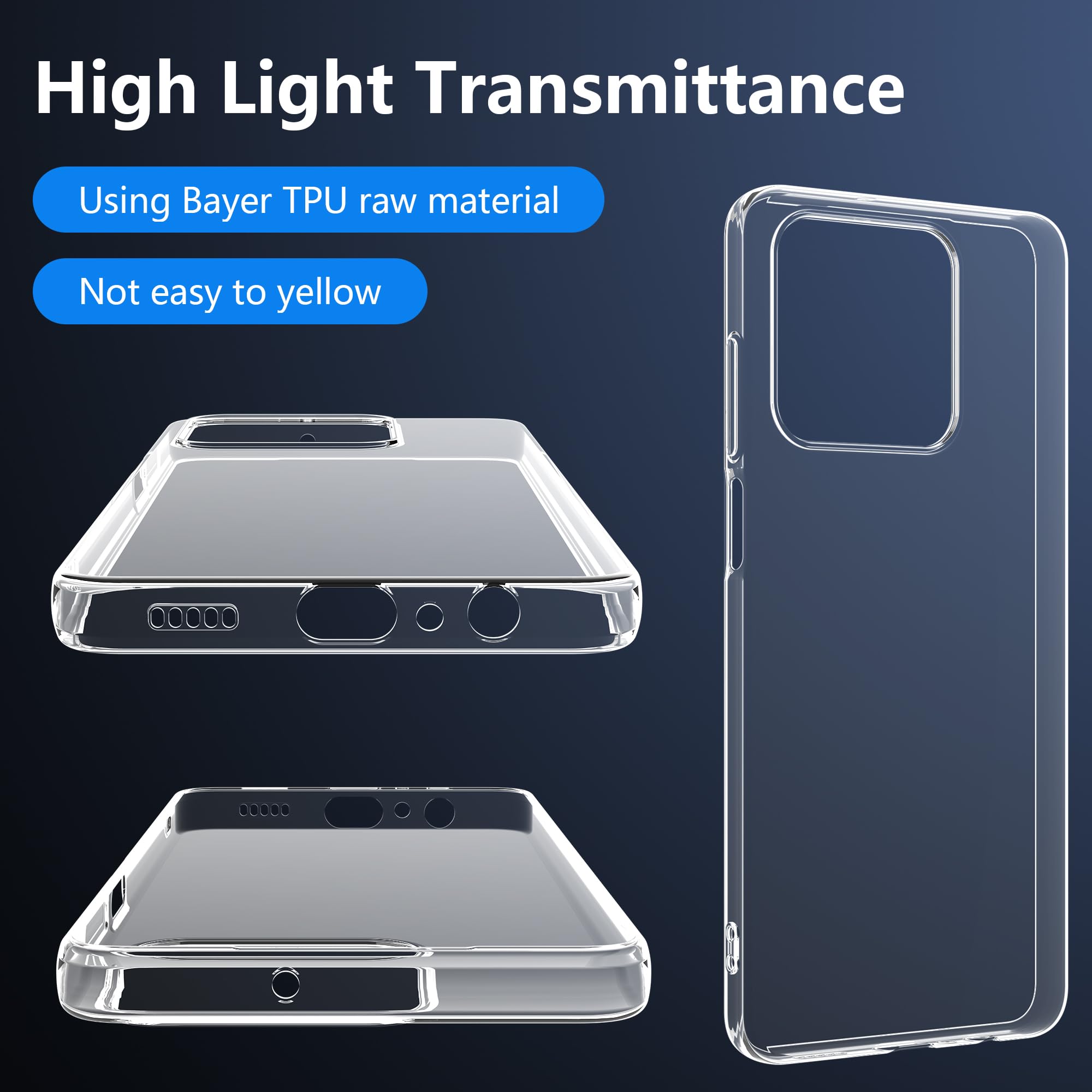 Fitudoos Cover per Honor X5C Plus,Custodia Sottile in TPU Morbido, Silicone Liquido Premium Custodia Protettiva per Honor X5C Plus- Trasparente.