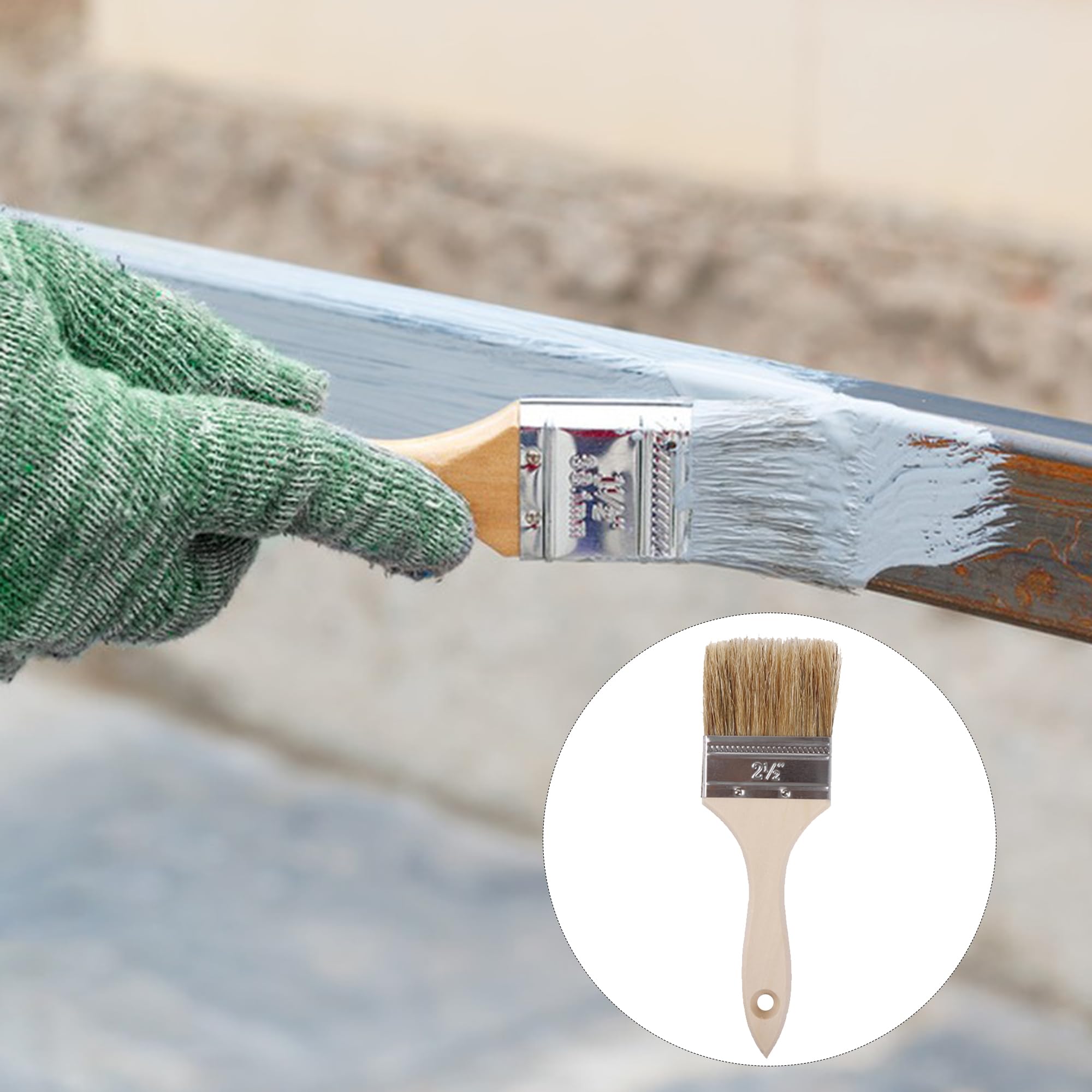 20 pinceles de pintura con cerdas de 2.5 pulgadas de ancho, mango extendido para grafiti de pared, coloración de gran área