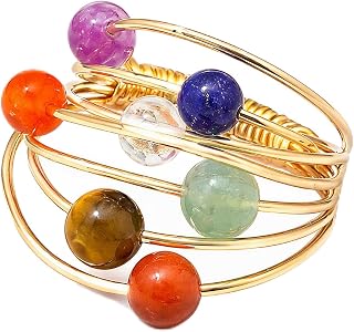 Generic Open Adjustable Colorful Stackable Gold-Tone Ring