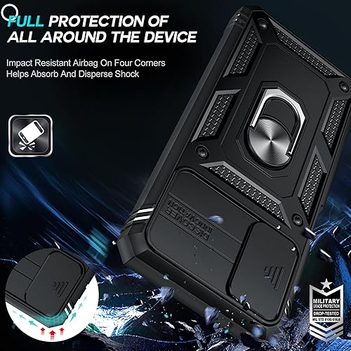 Miniatura 6 de Funda para Galaxy A13 5G  A04s funda para Samsung Galaxy A13 5G con cubierta de cámara deslizante  2 piezas protector de pantalla de vidrio templado