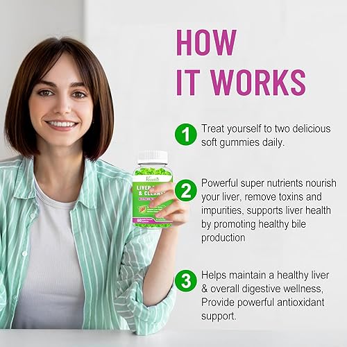 Miniatura 5 de Gomitas de cardo mariano para adultos. Gomitas de reparación de desintoxicación de limpieza del hígado, suplemento de extracto de cardo mariano para