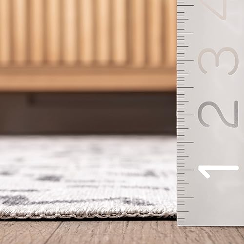 Miniatura 2 de nuLOOM Tania Modern Symbols - Alfombra decorativa lavable a máquina, 3 x 5, gris claro