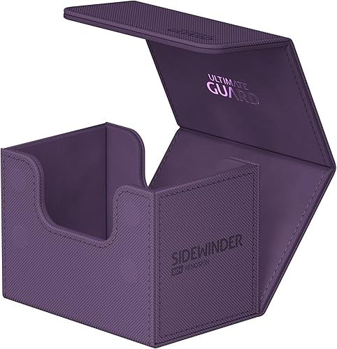 Miniatura 4 de Ultimate Guard Sidewinder 80+, caja de cubierta para 80 tarjetas TCG de doble manga, morado, cierre magnético y forro interior de microfibra para un