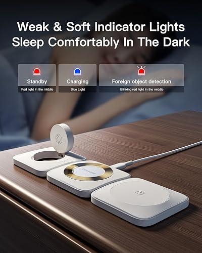 Miniatura 7 de Estación de carga inalámbrica 3 en 1 magnética desmontable, cargador magnético inalámbrico para Apple, compatible con iPhone 15141312, Airpods