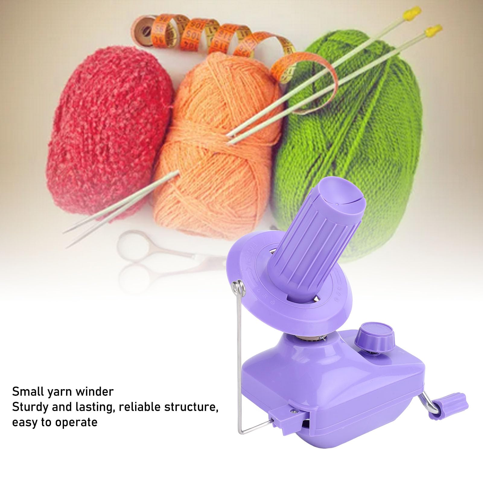 Macchina avvolgitrice manuale per gomitoli di filato Strumento portatile silenzioso per cucito con di ingranaggi stabile per lavorare a maglia all'uncinetto Lavorazione in (Viola)