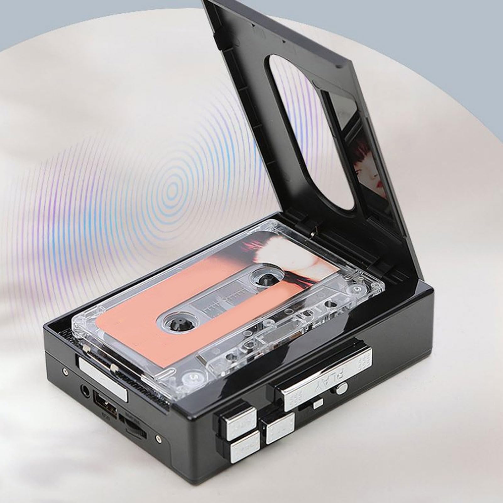 Luocute Lettore di Cassette Bluetooth Convertitore Portatile da Cassette USB a MP3 con Radio FM e Registrazione Jack Cuffie 3,5 Mm