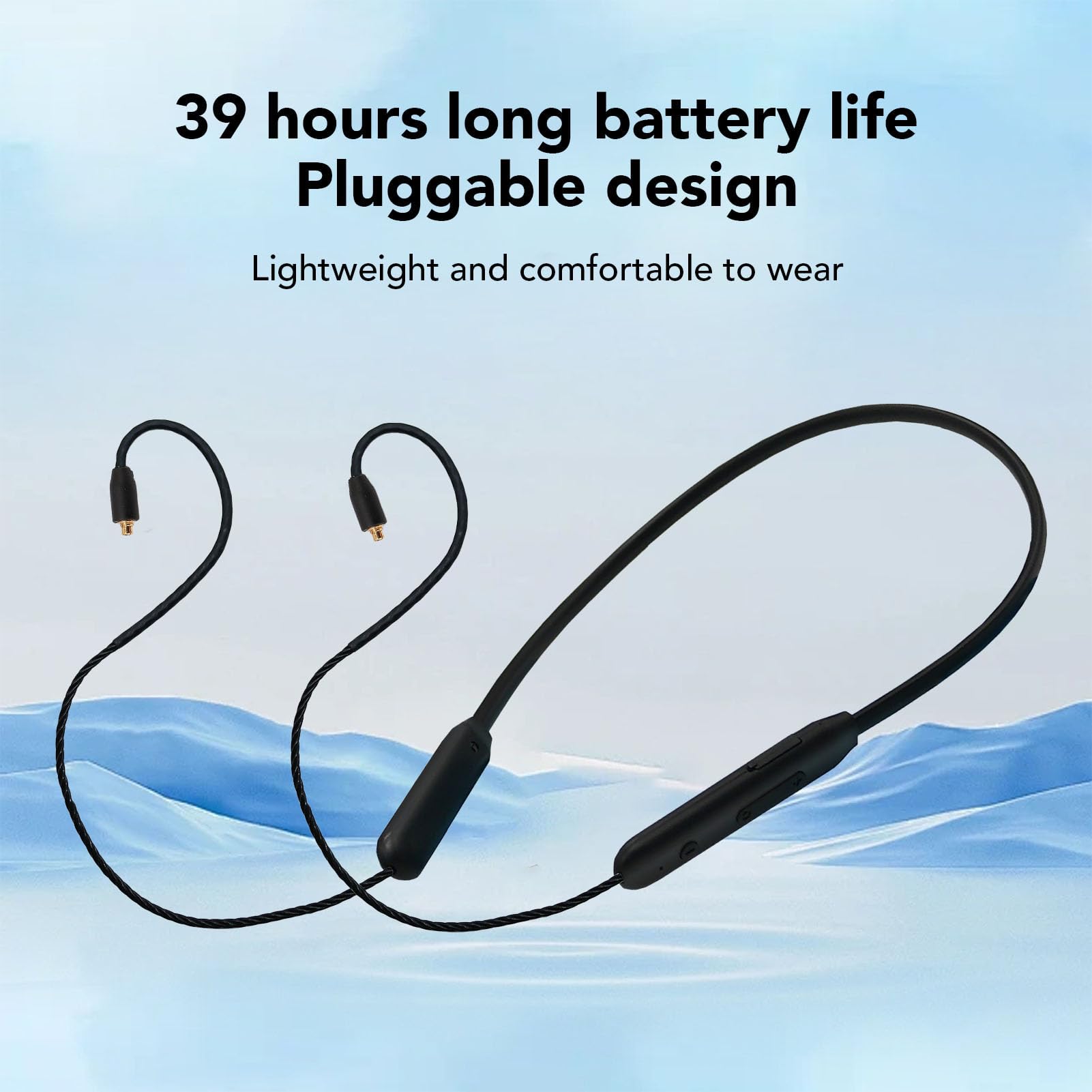 Gugxiom MMCX Bluetooth-Adapterkabel mit Mikrofon und Controller, MMCX-Adapterkabel für SE215, SE315, SE425, SE535, SE846 Usw
