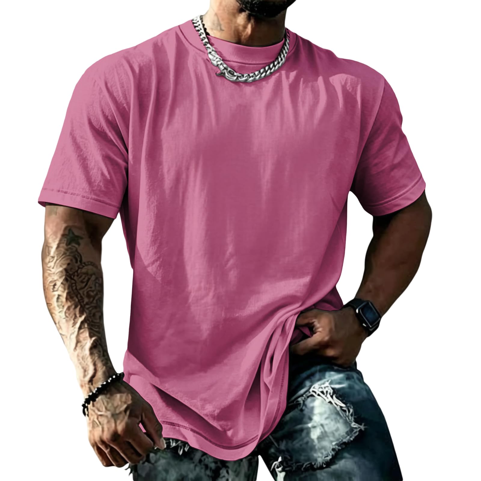 domirica Mens Muscle Fit Short Sleeve T Shirts Gym Workout Crewneck Novelty Print Quick Dry Athletic Shirt