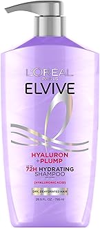 Elvive Hyaluron Plump Hydrating Shampoo for Dehydrated, Dry Hair Infused with Hyaluronic Acid Care Complex, Paraben-Free, 26.5 Fl Oz