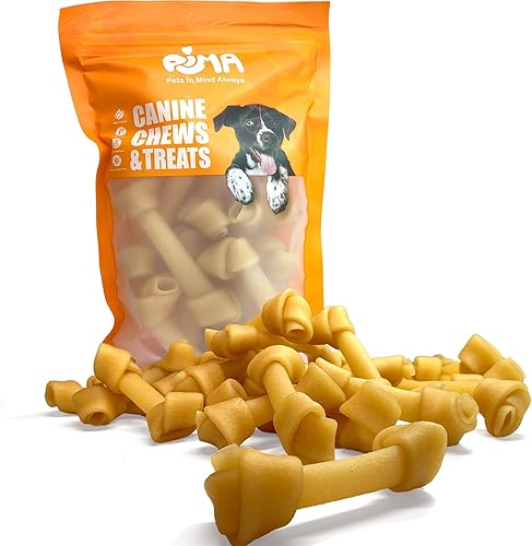 PIMA - Golosinas masticables de yak de queso anudado, masticables de yak para perros grandes de 55 libras o más pequeños, masticables caninos para