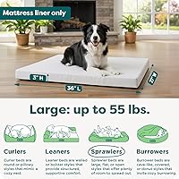 Vista 3 de Furhaven - Funda protectora de espuma para cama de perro, resistente al agua, color blanco, L