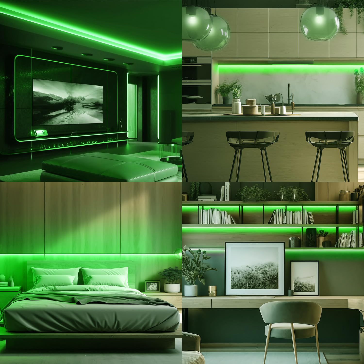 INextStation Striscia LED Verde 5M, 12V SMD2835 Nastro LED Con - Foto 3