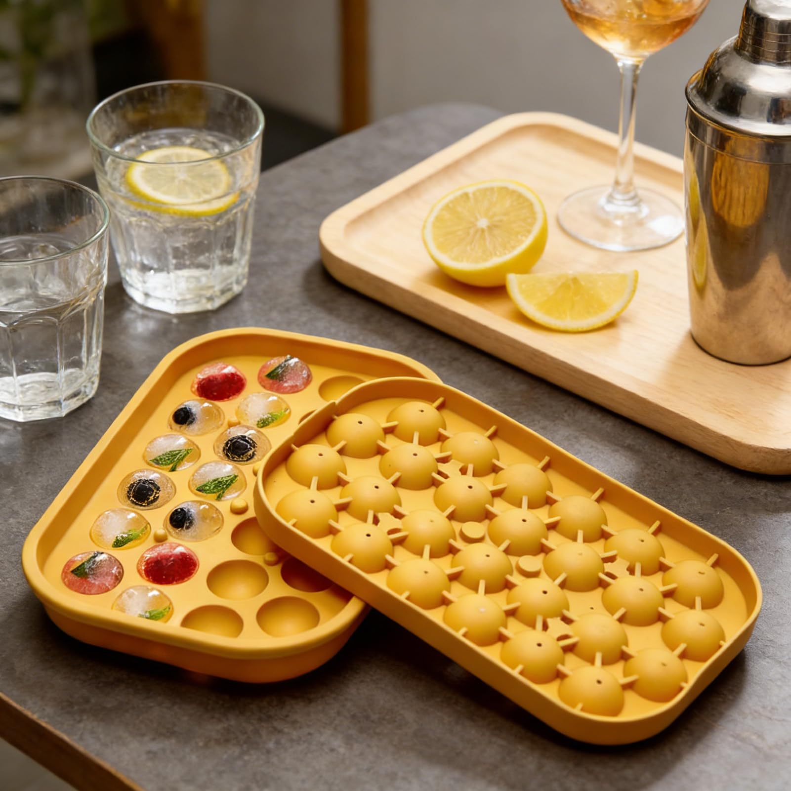 Eiskugelform 26-fach Silikon Kugelform mit Einfacher Entnahme