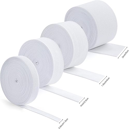 Miniatura 2 de Carrete elástico de punto elástico pesado de 5 yardas (negro, 5 yardas x 2 pulgadas)