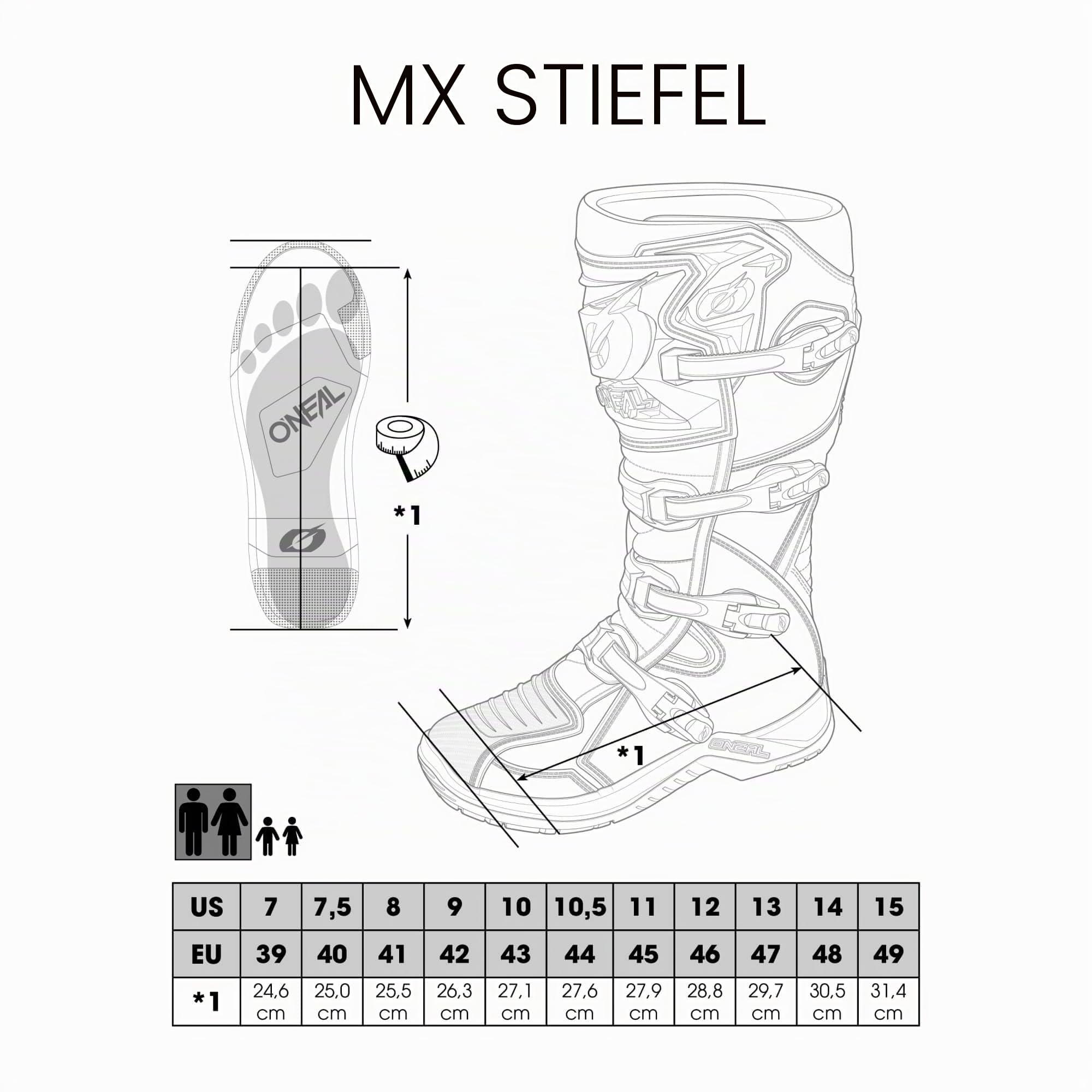 O'NEAL | Motorradstiefel | Enduro Adventure | Wasserdichter Tourenstiefel, Schienbeinschutz aus thermoplastischem Gummi, Voll gummierte Außensohle | Sierra Boot | Erwachsene | Größe 40
