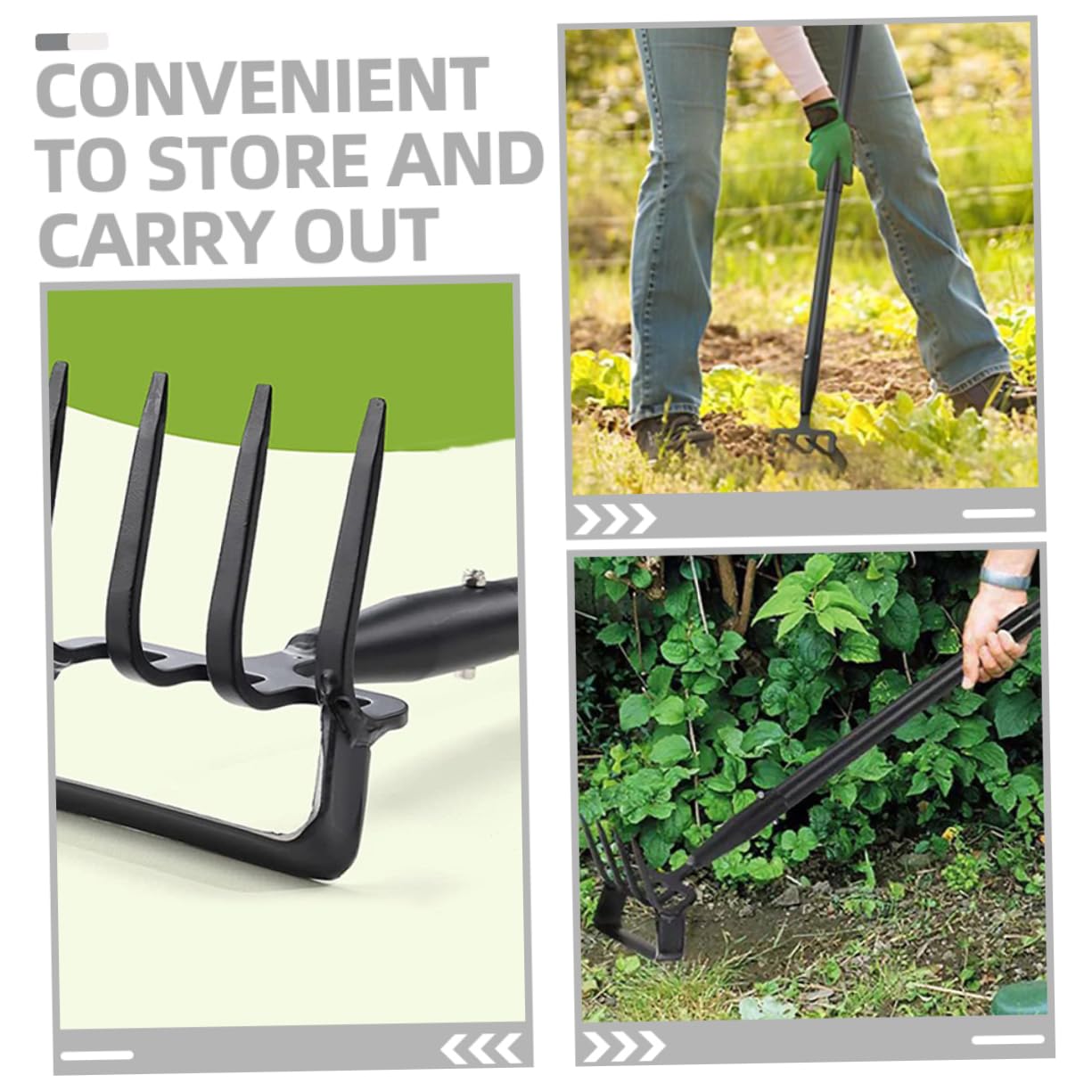 OSALADI Attrezzo da Giardino Doppio Uso in Acciaio Inossidabile Nero | Scavare Solchi e Diserbare, Portatile, Strumento Manuale per Orto e Cura del Verde