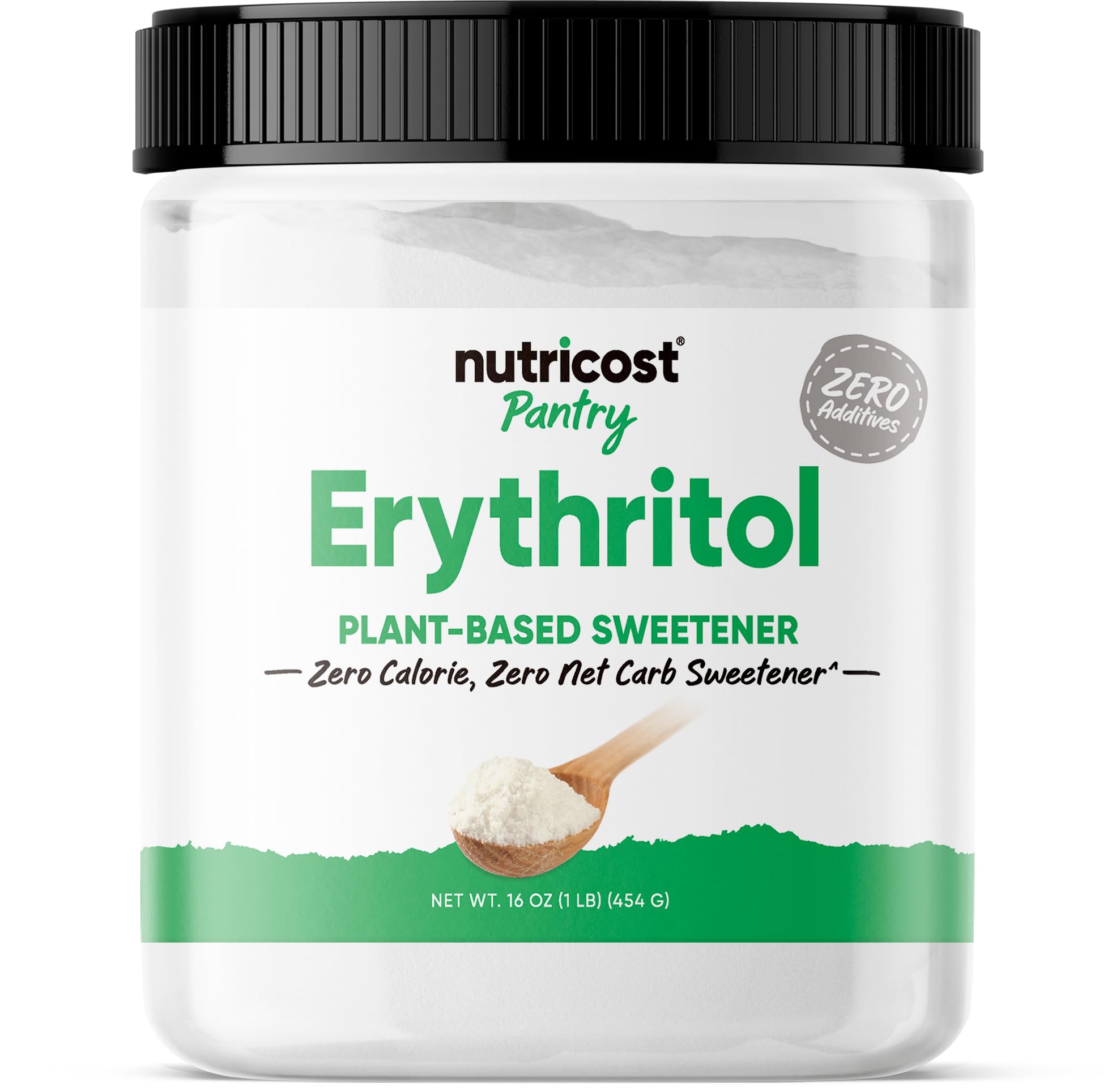 Nutricost Pantry Erythritol Plant-Based Sweetener Powder (1 LB) - Zero Additives, Zero Calories, Non-GMO