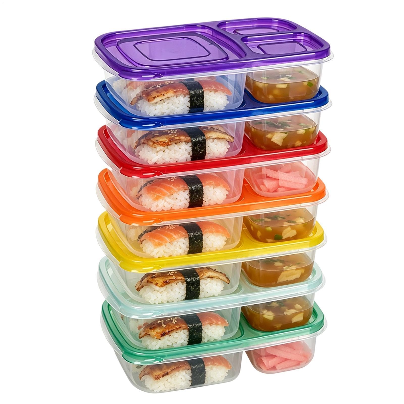 Recipientes Para Meal Prep De Comida Con 3 Compartimentos
