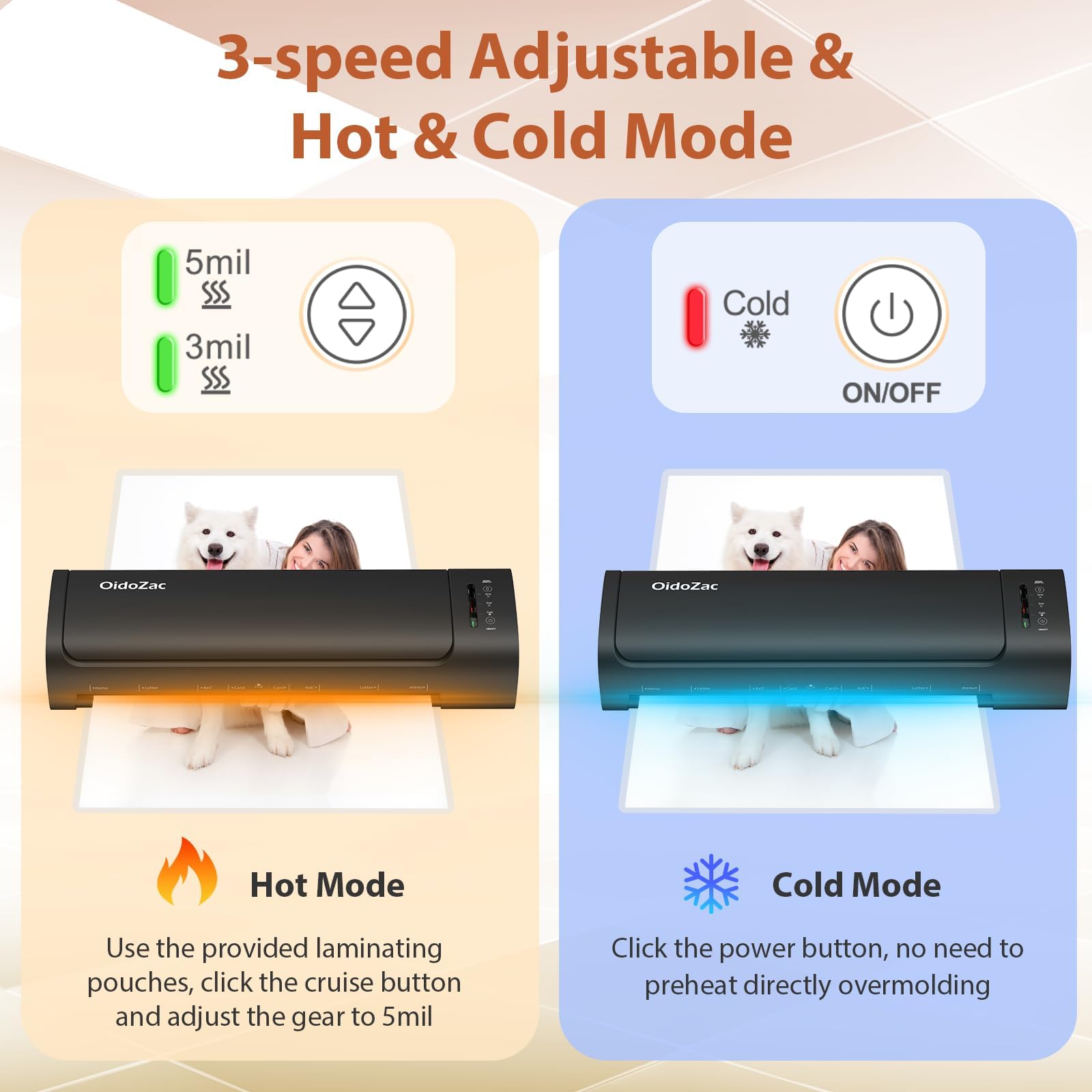 Laminator, 60s Quick Warm-up A3 Desktop Thermal Laminator with 52 Laminating Sheets, 16-inch Wide 9 in-1 Laminator Machine with Paper Trimmer Corner Rounder for Office School Business Home Use, Black