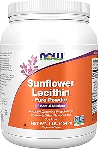 NOW Supplements, Sunflower Lecithin with naturally occurring Phosphatidyl Choline and Other Phosphatides, Powder, 1-Pound