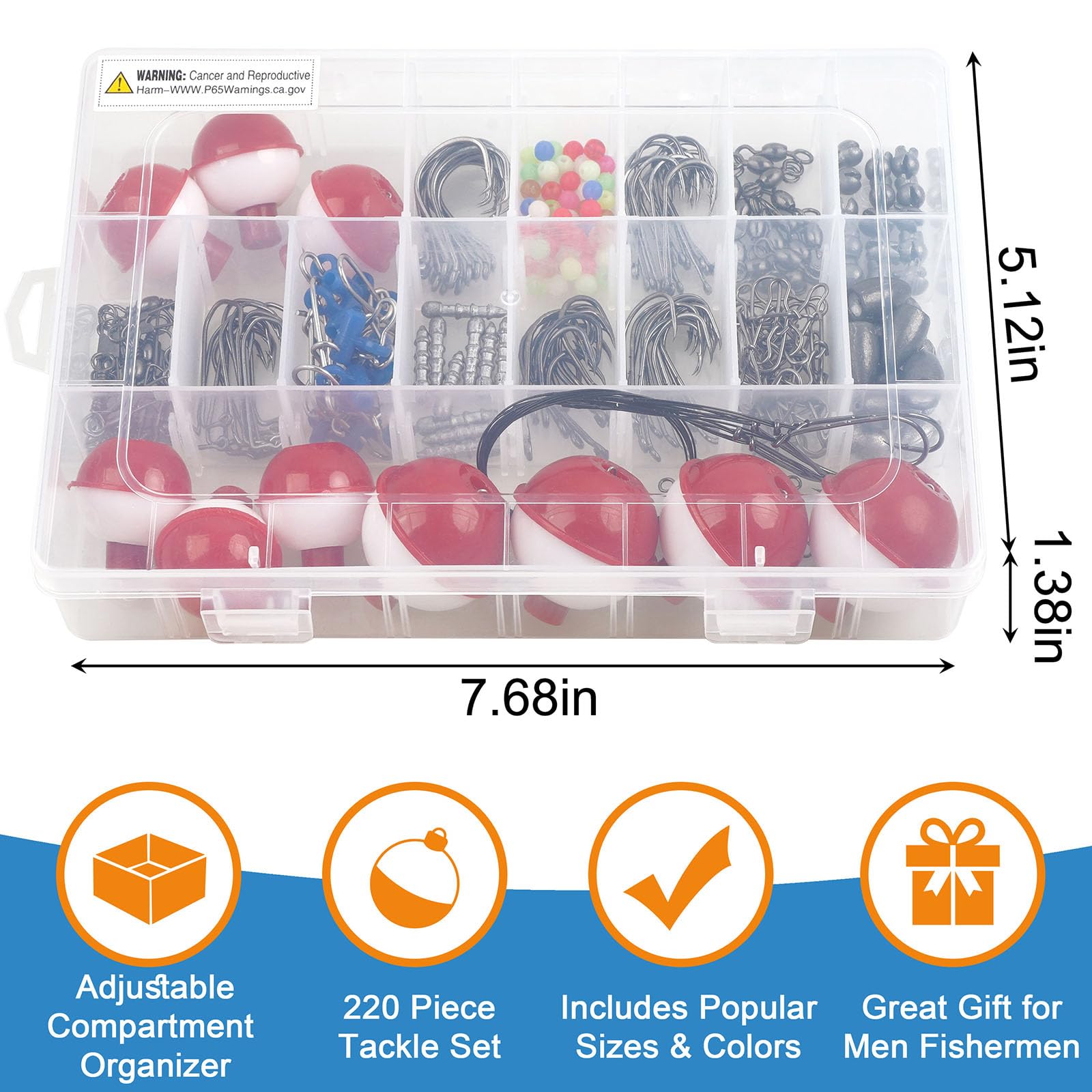 Amazon.com: 220pcs Fishing Hooks Bobbers Tackle Kit Beginners Equipment  Includes Fishing Hooks Bobbers Weight Sinkers Swivel Snaps Starter Kit for  Artificial and Live Baits : Sports & Outdoors