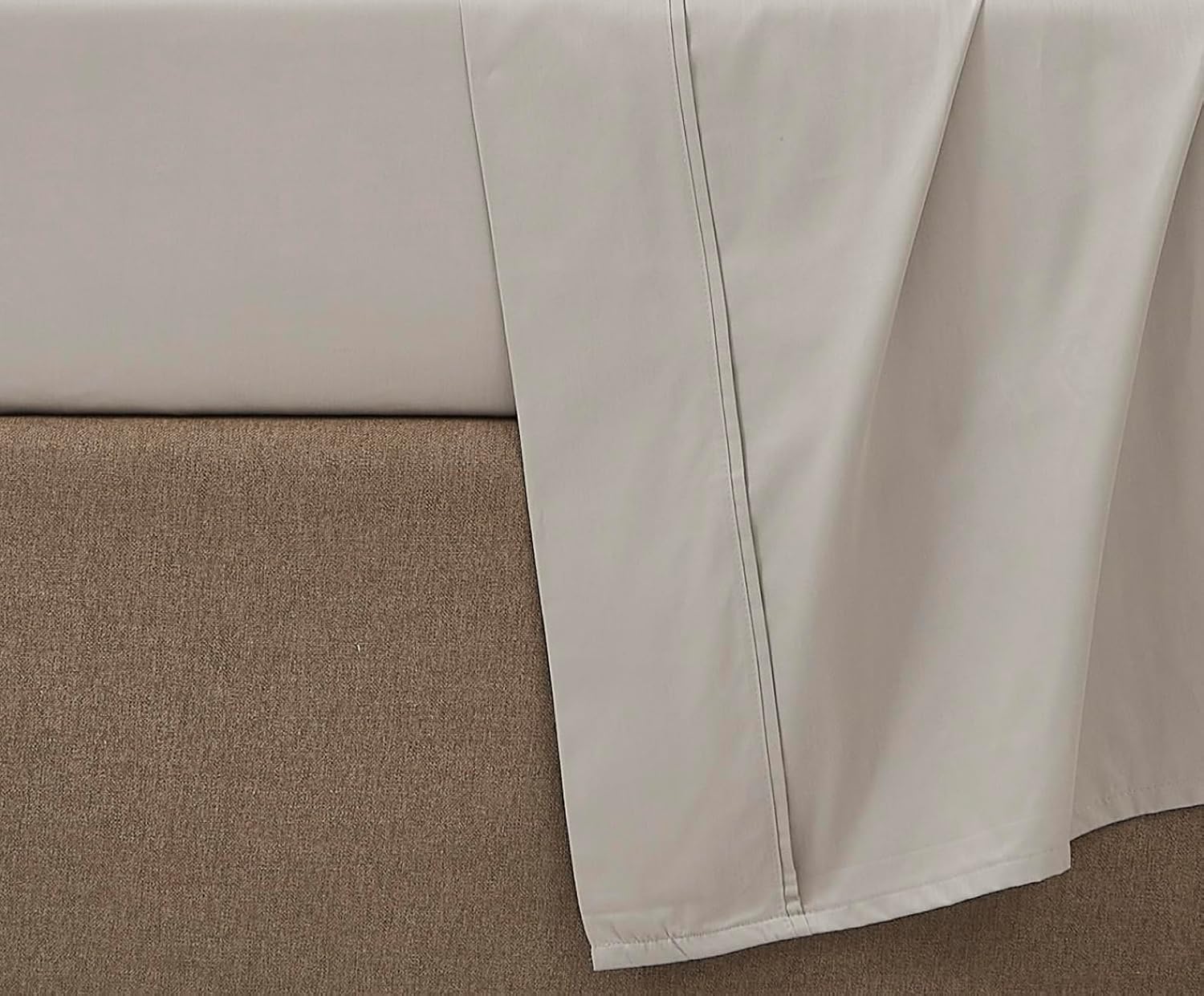 Linen Closet 4 Pcs 100% Cotton Queen Sheet Set, Taupe, 400 Thread Count, Sateen Weave, Deep Pocket Fitted Sheet, Fits Up to 18" Mattress, Smooth & Soft Bed Sheets Set for Home & Hotel Use
