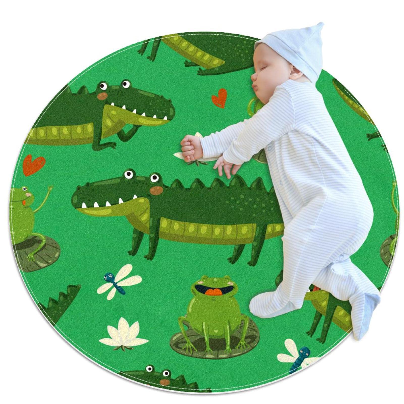 Tapis salle de bain crocodile vert pour éviter les glissades sur sol humide