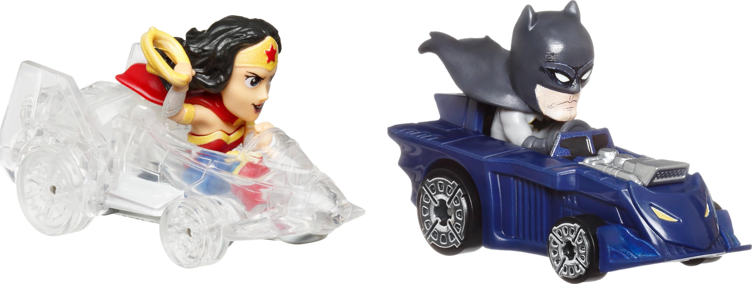 Hot Wheels Samochody zabawkowe, zestaw 2 odlewanych pojazdów RacerVerse z kierowcami postaci zoptymalizowanymi pod kątem wydajności na torze RacerVerse (style mogą się różnić)