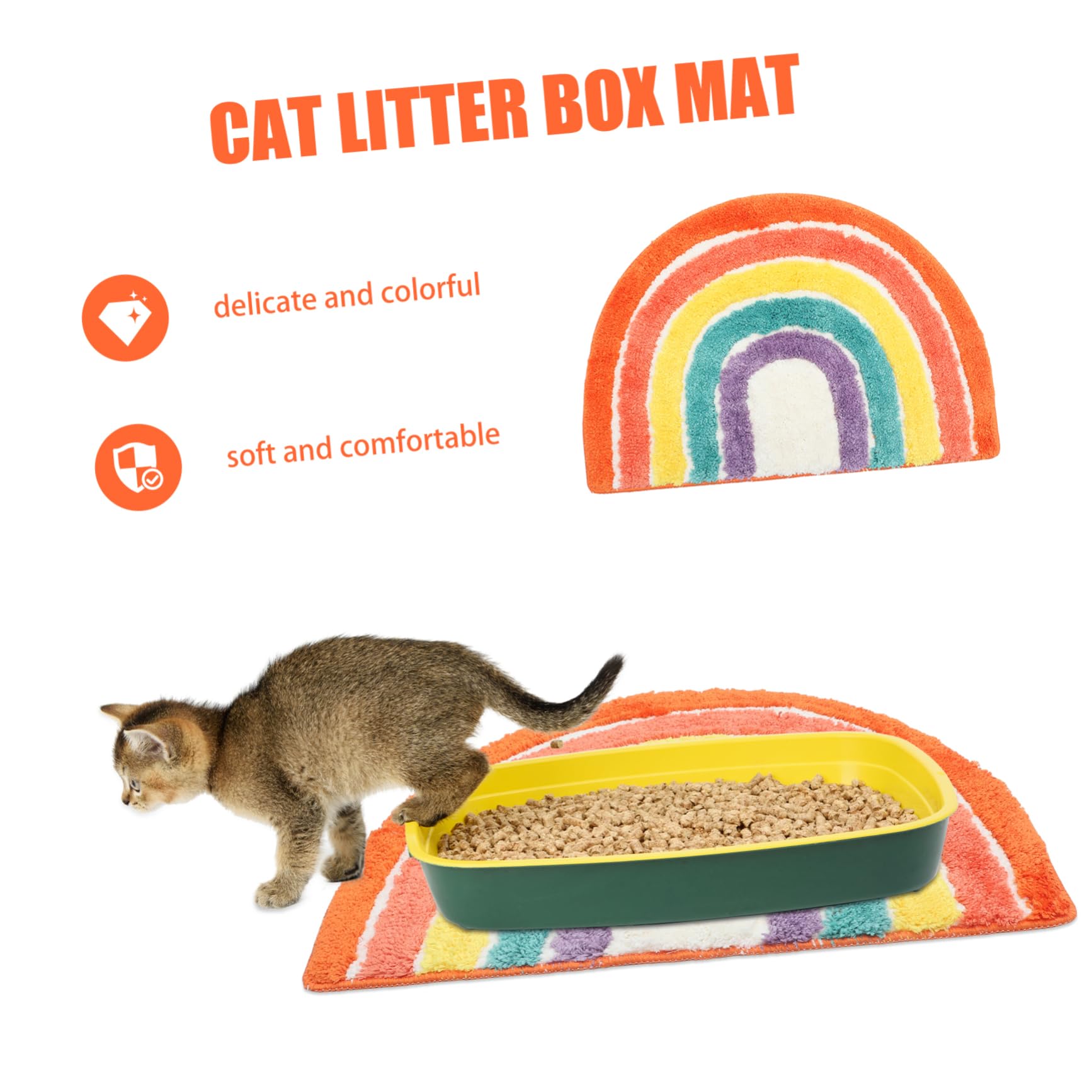 COLLBATH Katzenstreuunterlage Für Kätzchen Anti-rutsch-design Innenbereich Streu Fangen Bequeme Lauffläche