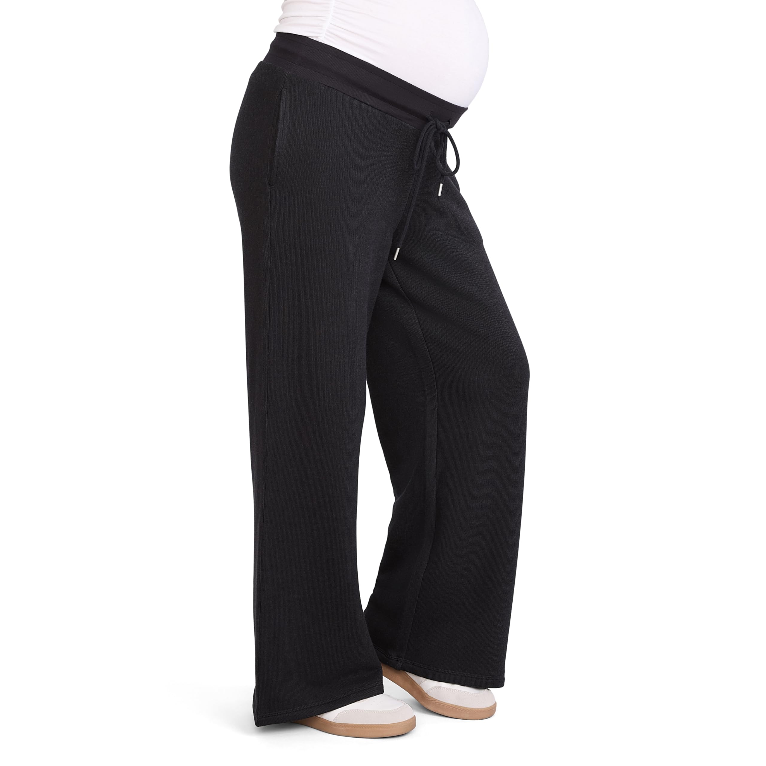 Motherhood Maternity Damen Under The Belly Wide Leg Pregnancy Lounge Sweatpants with Drawstring Trainingshose