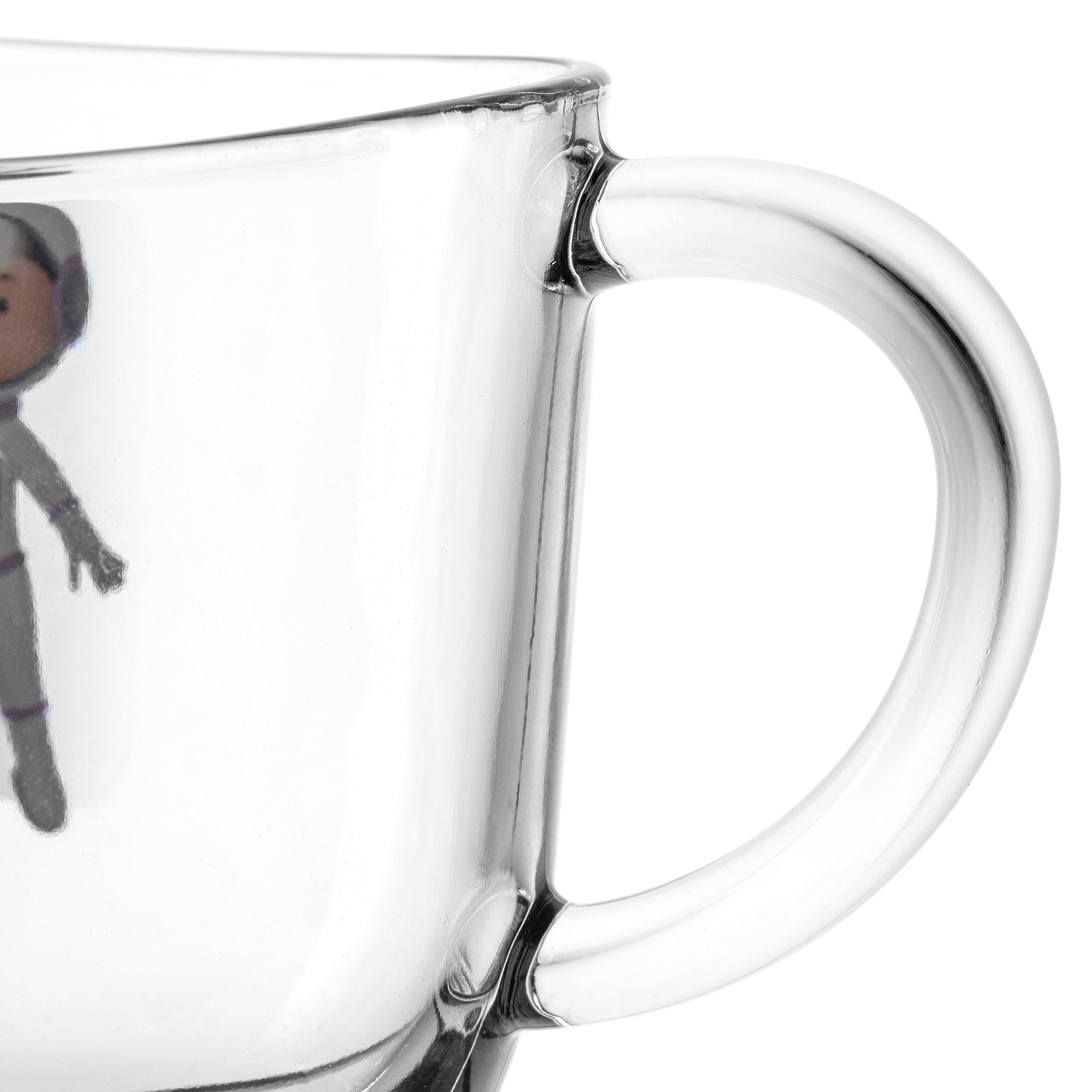 LEONARDO Bambini Avventura - Juego de 6 tazas infantiles con diseño de cristal de paredes gruesas, capacidad 280 ml, apto para lavavajillas, microondas, resistente, juego de 6 con diseño del espacio