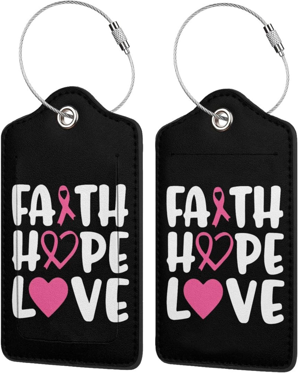 Cancer Bundle Hope Luggage Tag—Travel ID tag Featuring a Privacy-Protecting flap2 PCS
