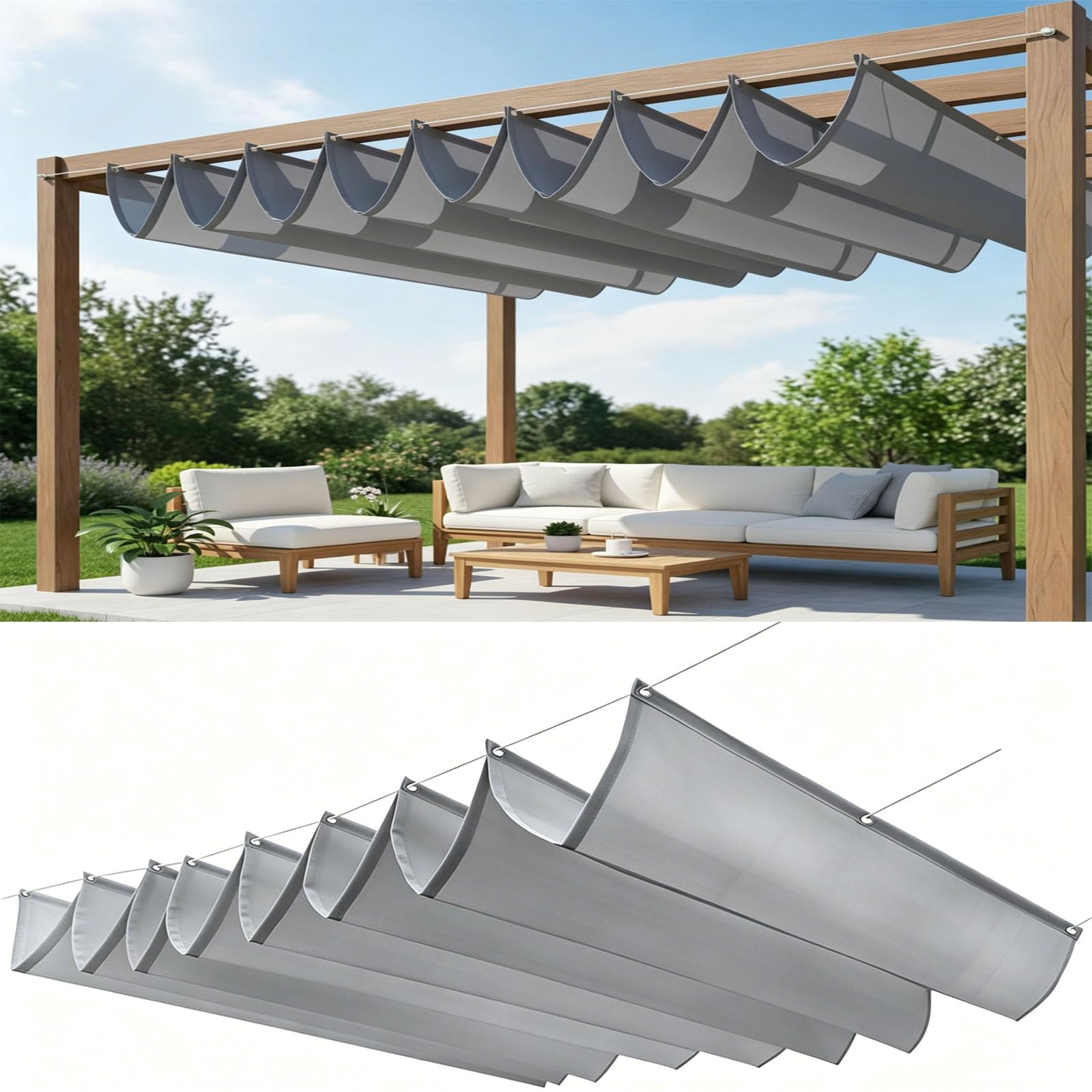 Voile d'ombrage pour pergola imperméable protection solaire 150x200